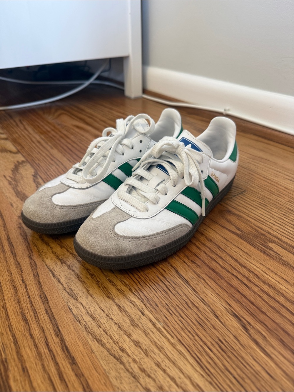 adidas White & Green Classic sambas
